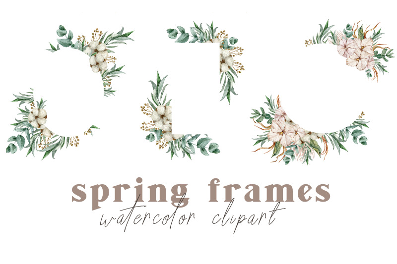 watercolor-boho-floral-frames-clipart-3-png-files