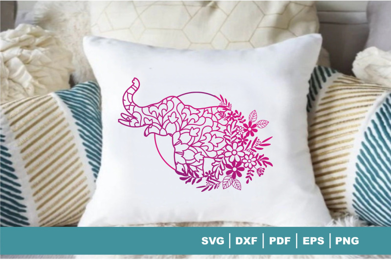 elephant-with-flower-paper-cut-amp-print-vector