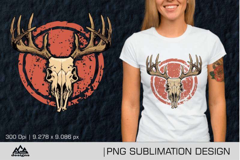 deer-skull-sublimation-design