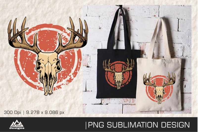 deer-skull-sublimation-design