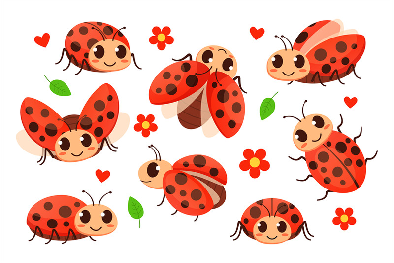 cartoon-ladybug-cute-ladybugs-garden-red-bugs-and-lady-insect-vector