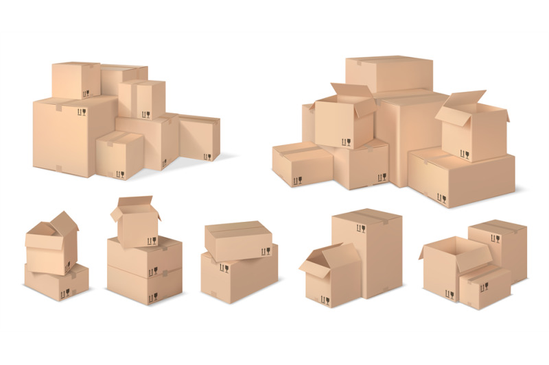 realistic-box-stack-stacked-cardboard-boxes-parcel-pile-and-realisti