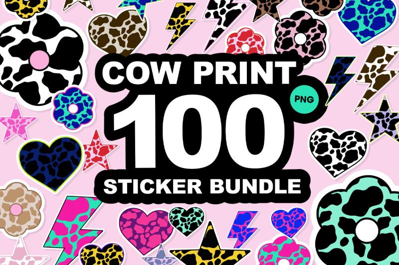 cow-print-stickers-90s-stickers-png
