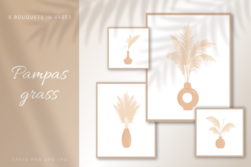 pampas-grass-in-vases-collection