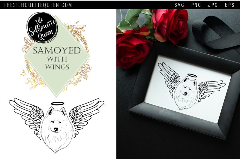 rip-samoyed-dog-with-angel-wings-svg-memorial-vector-sympathy-svg