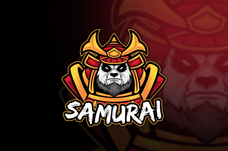 samurai-panda-esport-logo-template