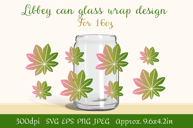 beer-can-glass-wrap-design-16oz-tropical-leaves