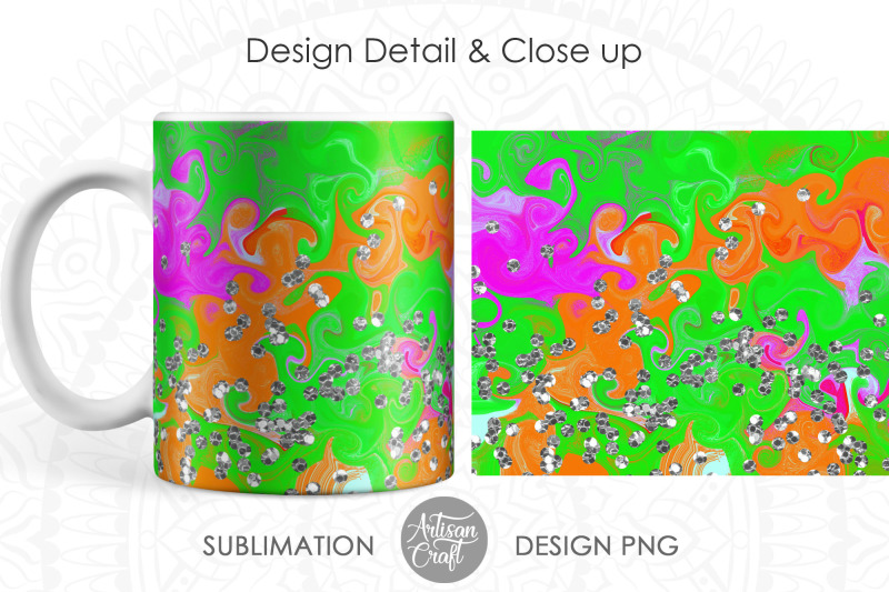 mug-sublimation-design-neon-color-silver-glitter-11oz-mug-wrap