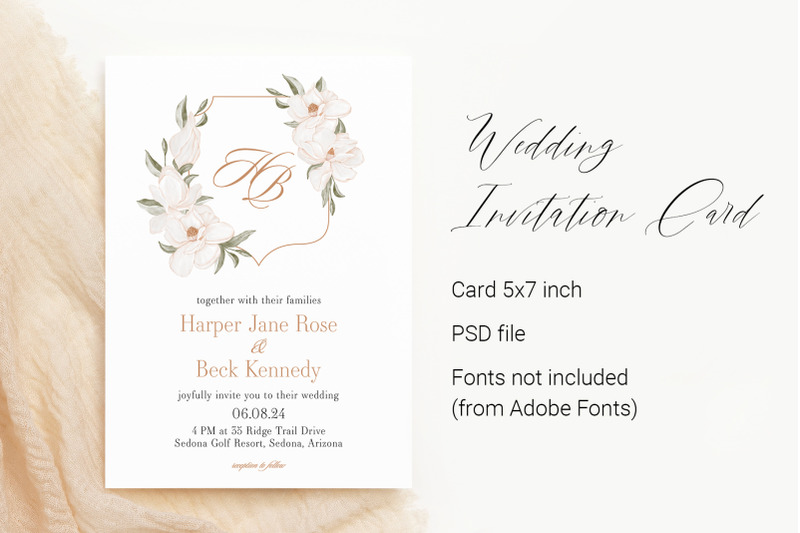 wedding-emblem-magnolia-card-template-editable-invitation-card