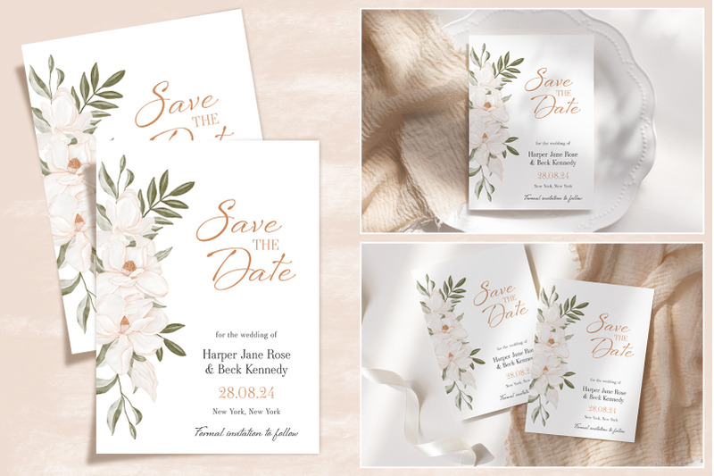save-the-date-card-wedding-magnolia-template-editable-invitation-card