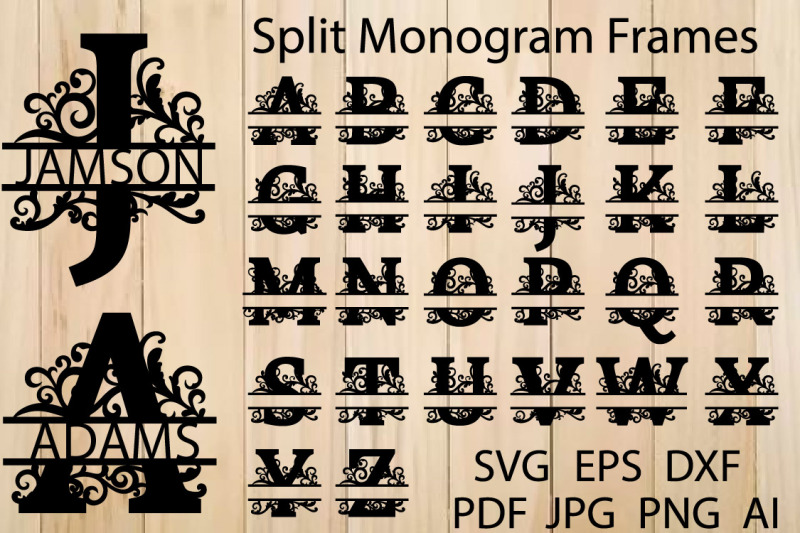 split-monogram-letters-svg-floral-split-monogram-frame-svg