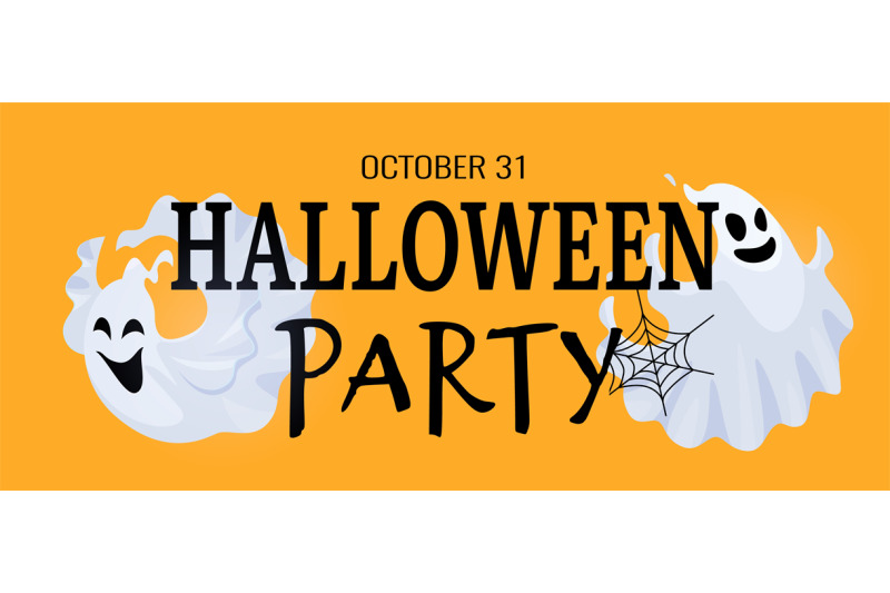 halloween-party-banner-cute-scary-ghost-and-black-cobweb-cartoon-spo