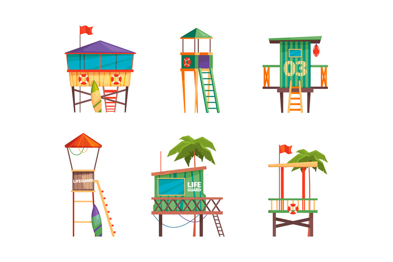 lifeguard-building-bungalow-guard-towers-on-the-beach-in-seaside-life