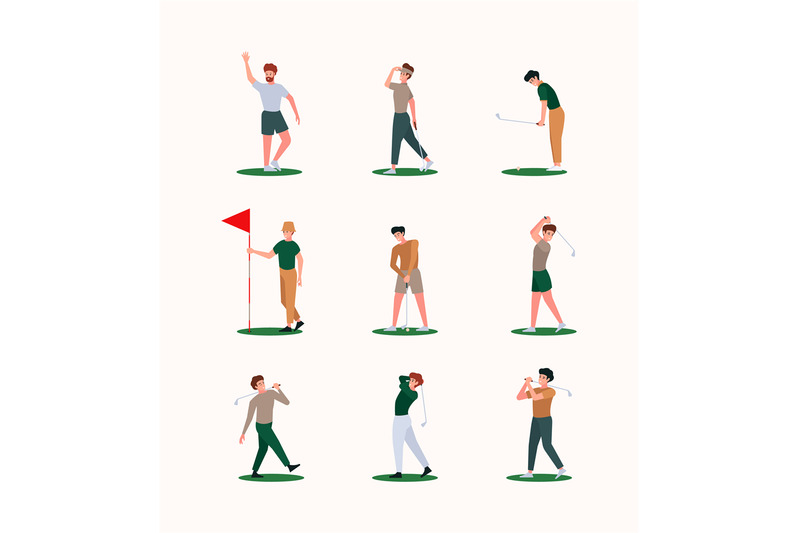 golf-players-recreation-healthy-outdoor-sport-activities-golfers-char