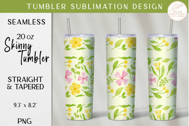 watercolor-flowers-tumbler-sublimation-png-summer-floral-tumbler-wrap