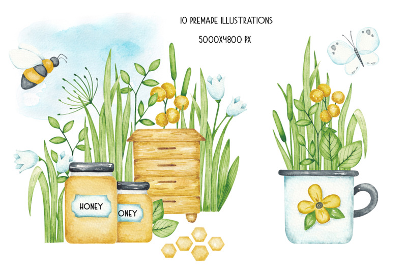 watercolor-set-honey-festival