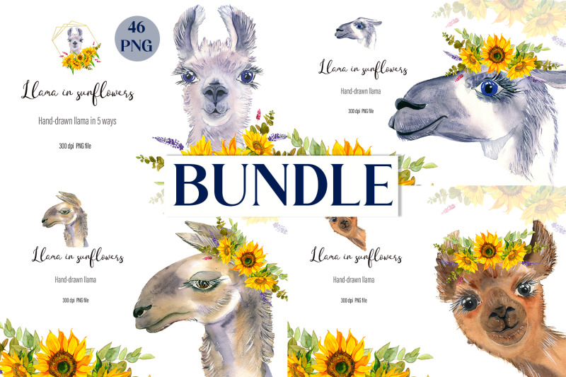 watercolor-llama-clipart-sublimation-designs-bundle