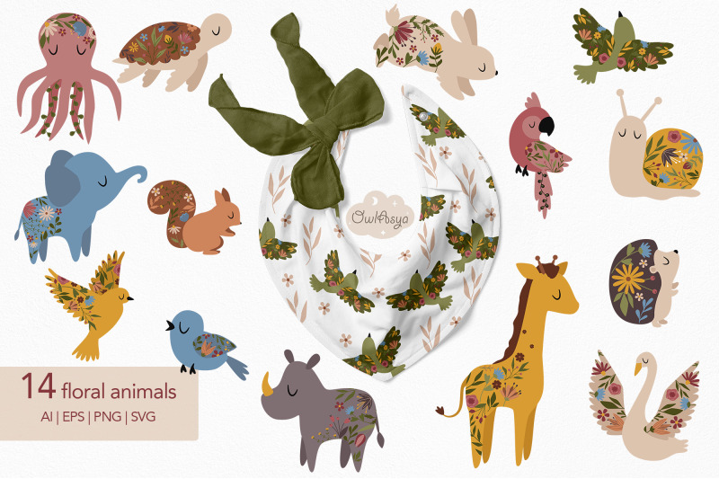 floral-animals-collection