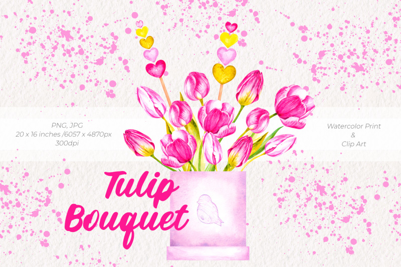 tulip-bouquet-watercolor-print-and-clip-art