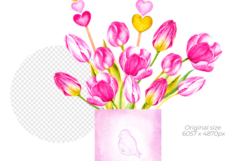 tulip-bouquet-watercolor-print-and-clip-art