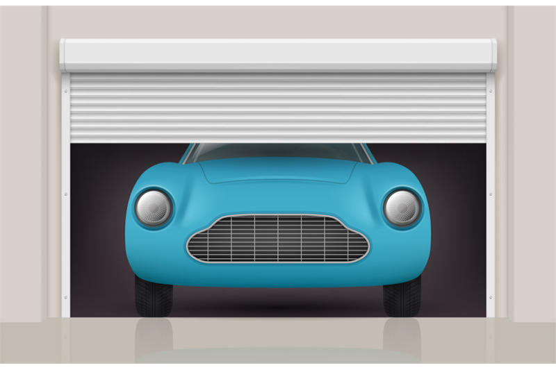 car-in-garage-roller-doors-at-parking-gates-front-view-automobile-dec