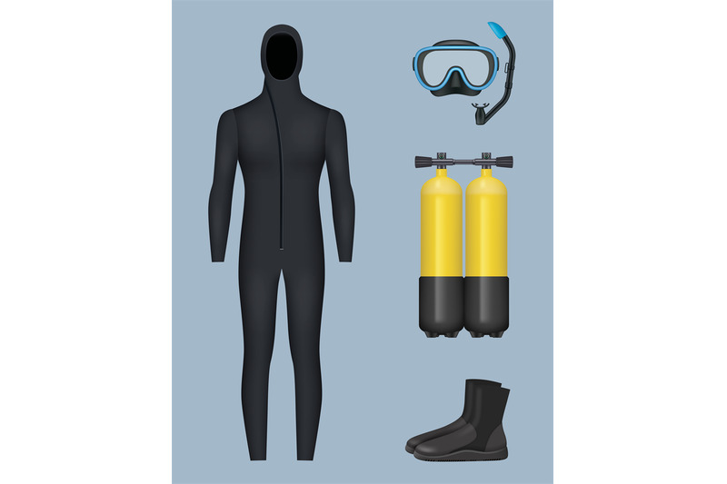 diving-collection-underwater-swimming-scuba-tanks-glasses-for-diver-f