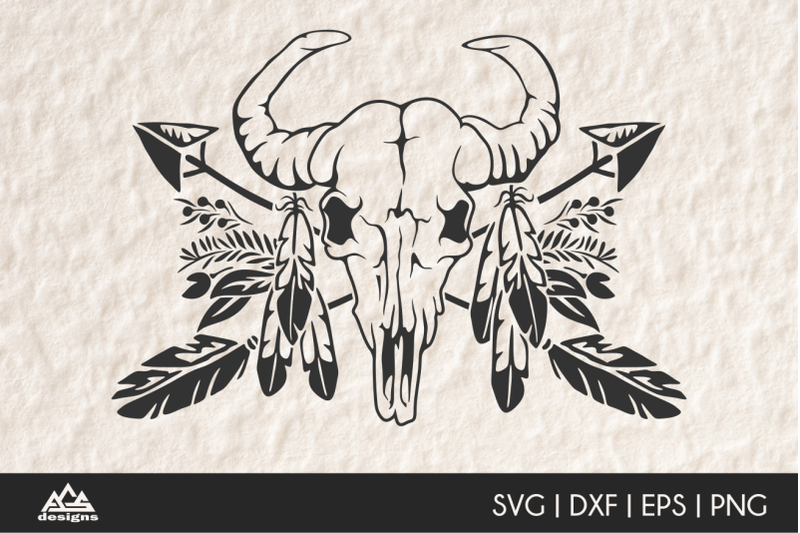 boho-buffalo-skulls-svg-design
