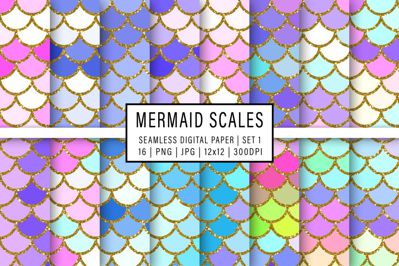 mermaid-scales-digital-papers