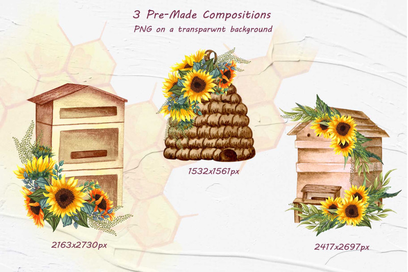 beehive-watercolor-clipart