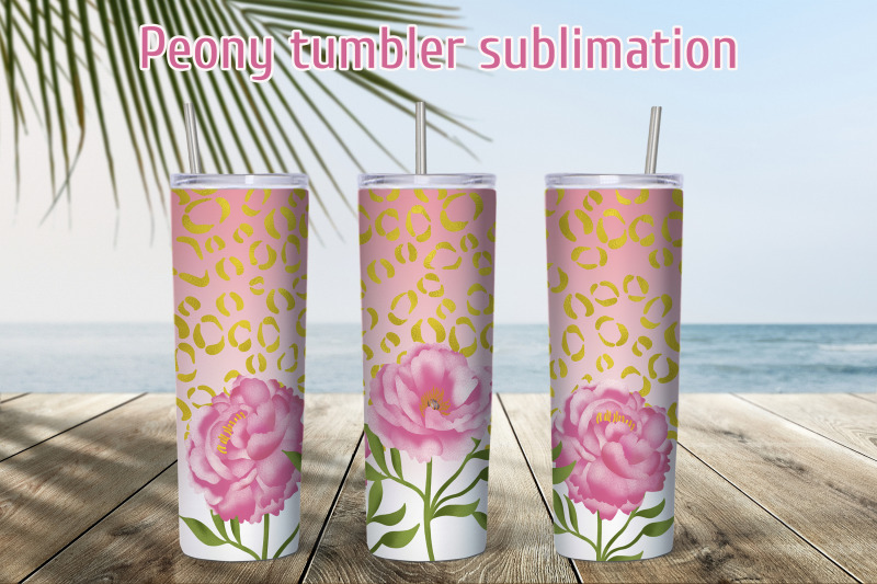 flower-tumbler-design-pink-leopard-sublimation