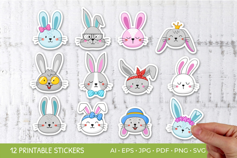 cute-rabbit-faces-stickers-printable-sticker-bundle