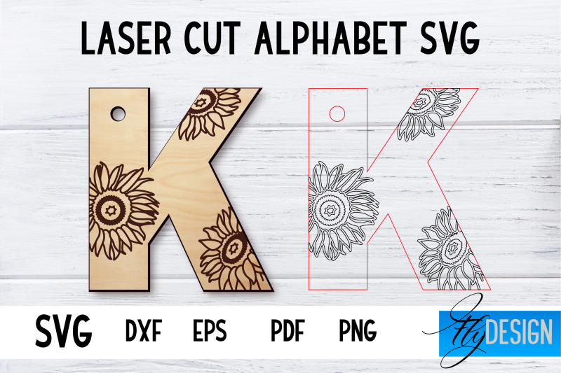 laser-cut-alphabet-with-sunflowers-letter-svg-k