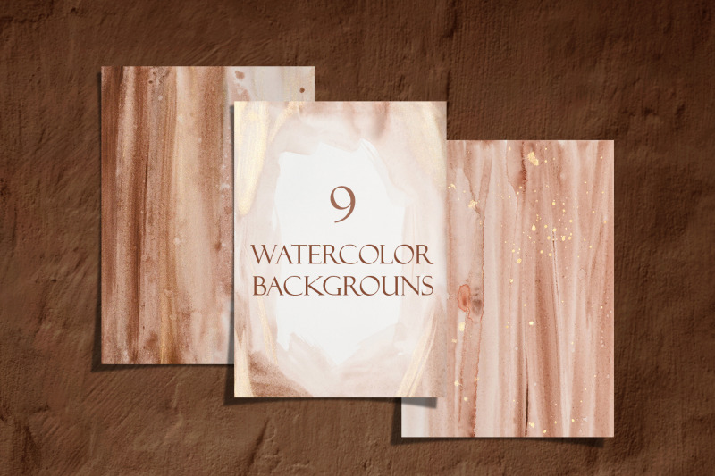 watercolor-brown-amp-gold-backgrouns-set