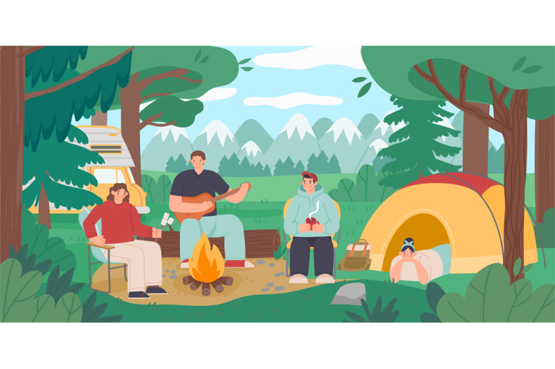 camping-people-landscape-tourist-persons-sitting-around-bonfire-on-na