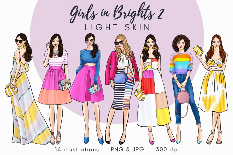 girls-in-brights-2-light-skin-watercolor-fashion-clipart
