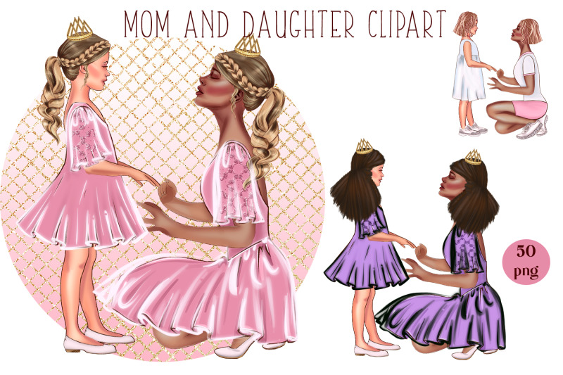 mother-and-daughter-clipart