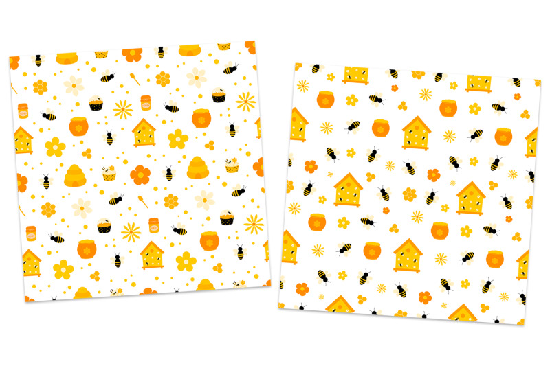 bees-pattern-honey-pattern-bees-background-bees-svg