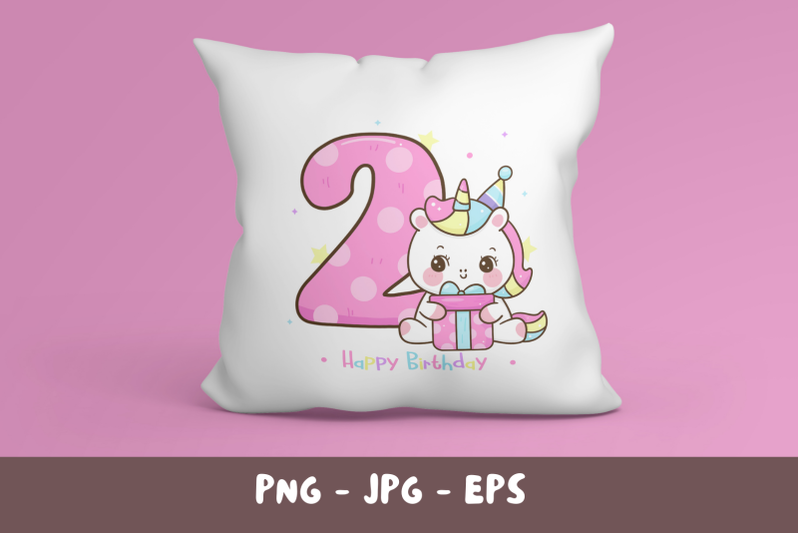 happy-birthday-2-years-old-with-unicorn-kawaii-clipart-cute