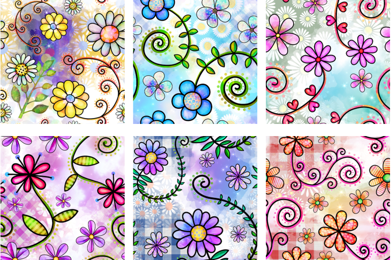 seamless-watercolor-floral-collage-pattern-papers
