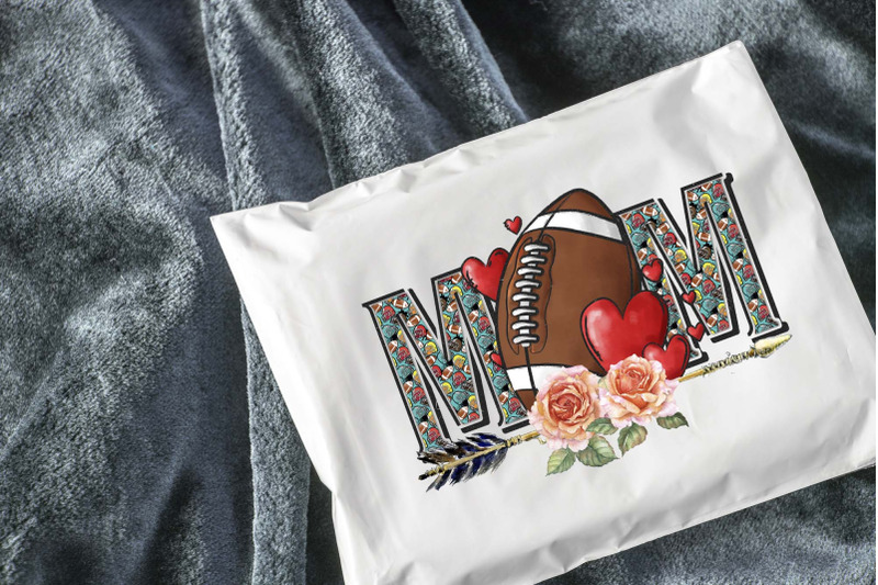 football-mom-boho-floral-sublimation