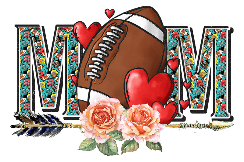 football-mom-boho-floral-sublimation