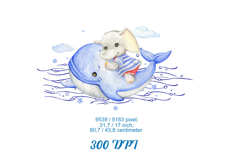 elephant-sailor-whale-watercolor-clipart