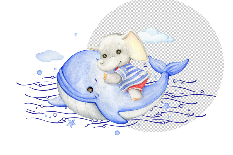 elephant-sailor-whale-watercolor-clipart