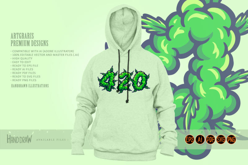 420-words-lettering-with-weed-smoke-ornate