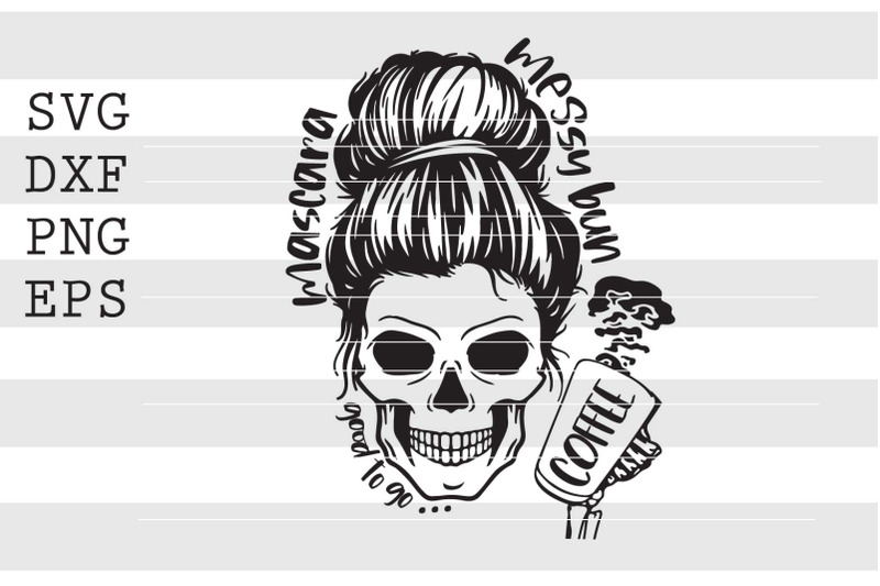 mascara-messy-bun-coffee-svg