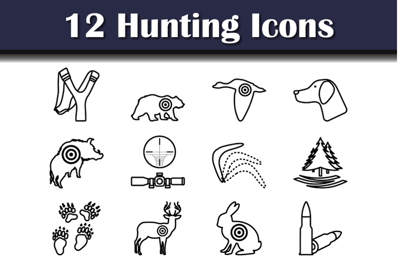 hunting-icon-set