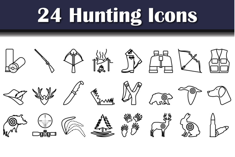 hunting-icon-set