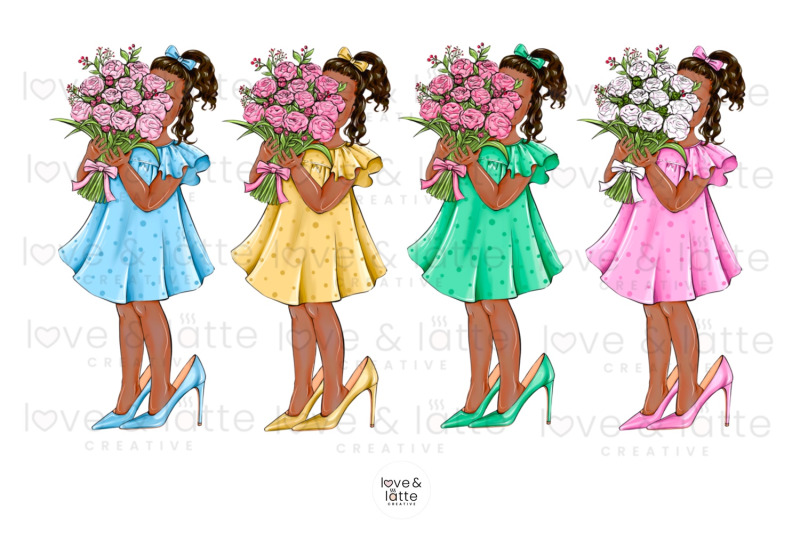 baby-girl-with-flowers-little-girl-clipart-black-girl-mothers-day