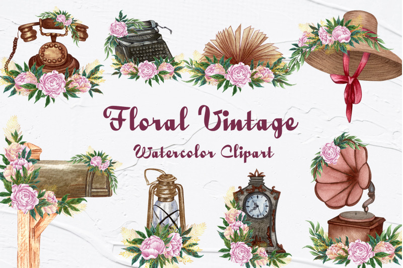 floral-vintage-watercolor-clipart