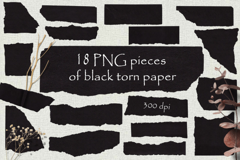 png-set-of-pieces-of-black-torn-paper